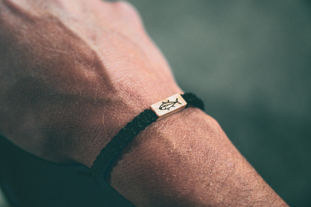 Tuna Fish Wood & Macramé Bracelet
