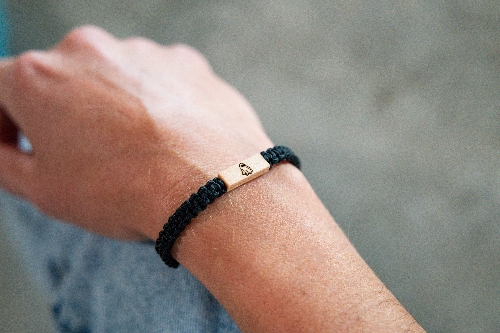 Ghost Wood & Macramé Bracelet