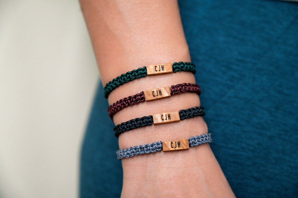 Personalizable Maple Wood & Macramé Bracelet