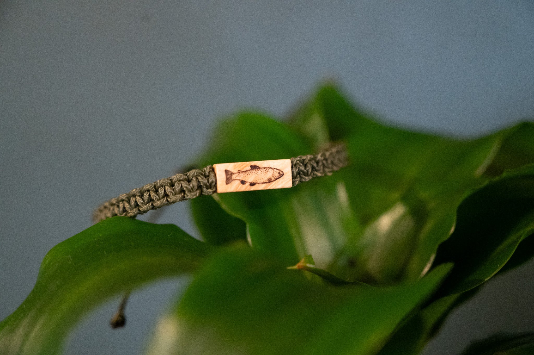 Trout Maple & Macramé Bracelet