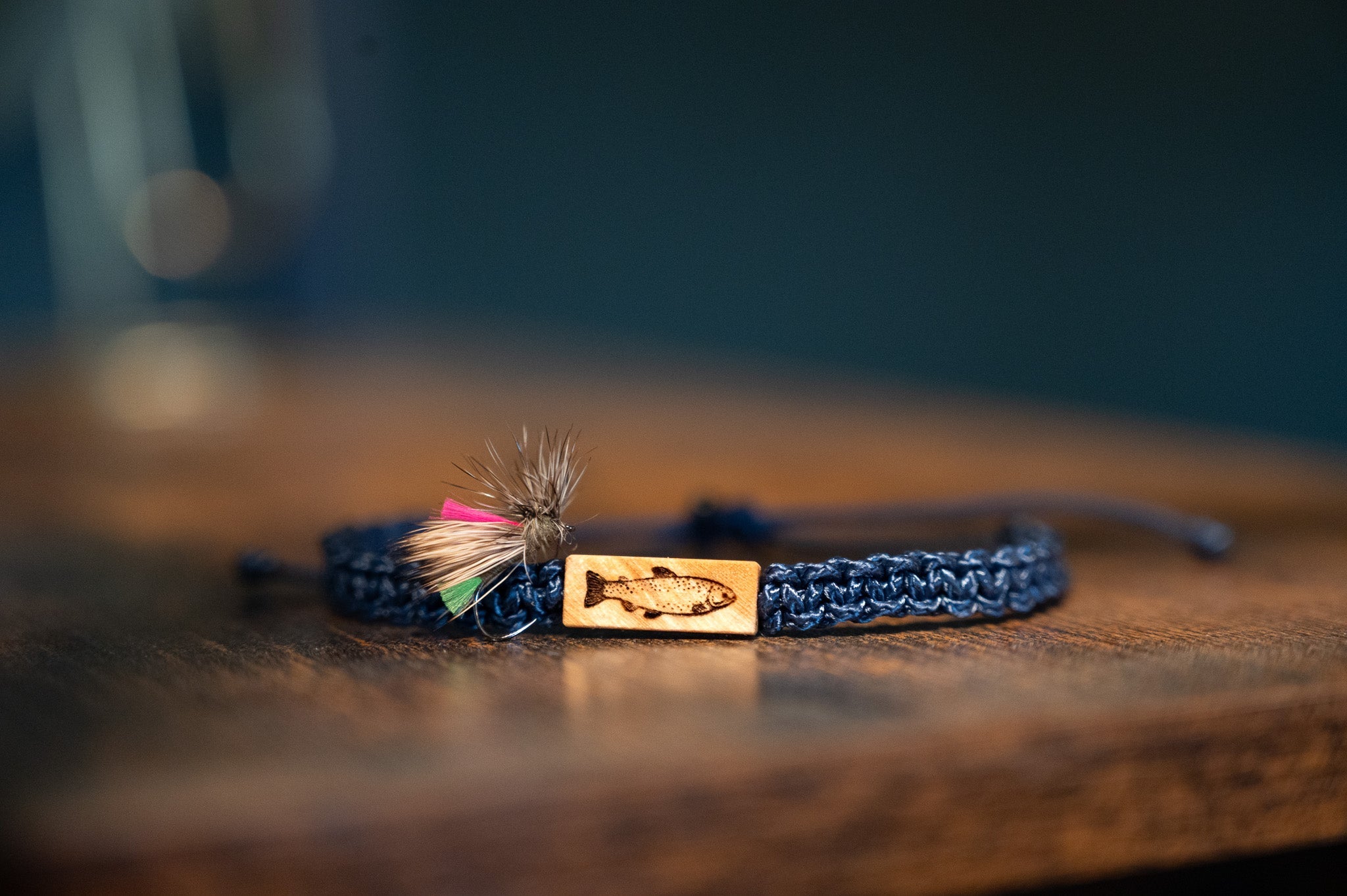 Trout Maple & Macramé Bracelet