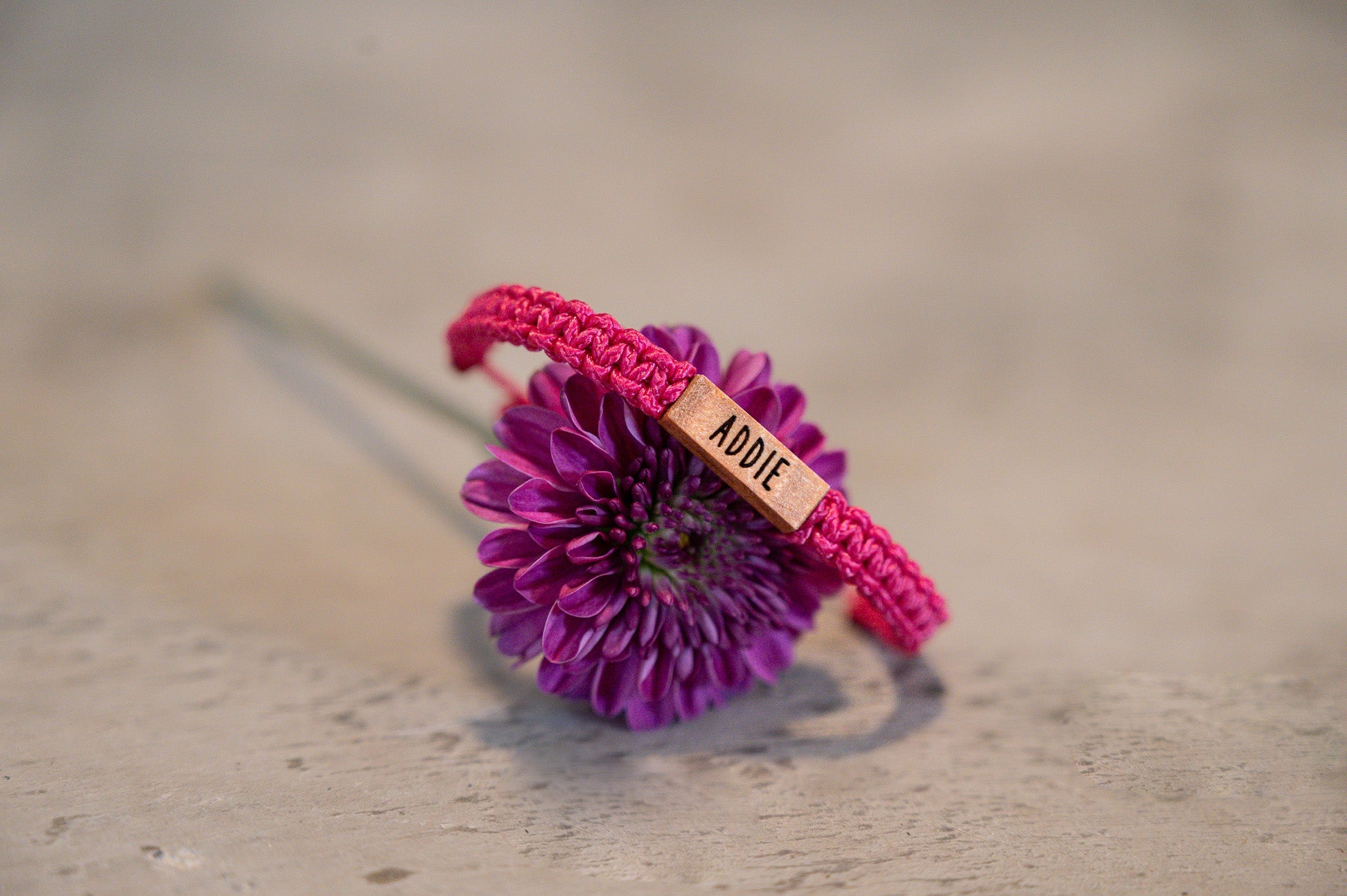 Children's Personalizable Wood & Macramé Bracelet