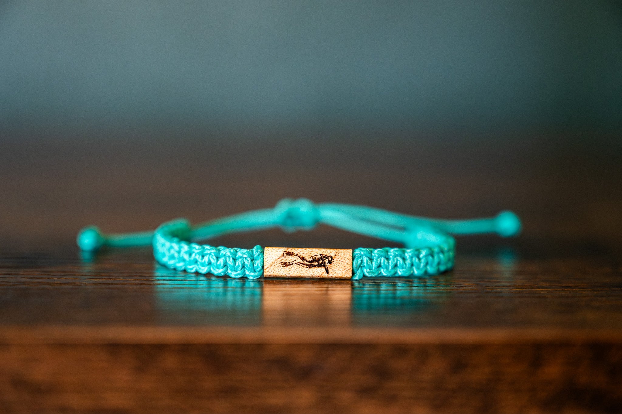 Scuba Diver Wood & Macramé Bracelet