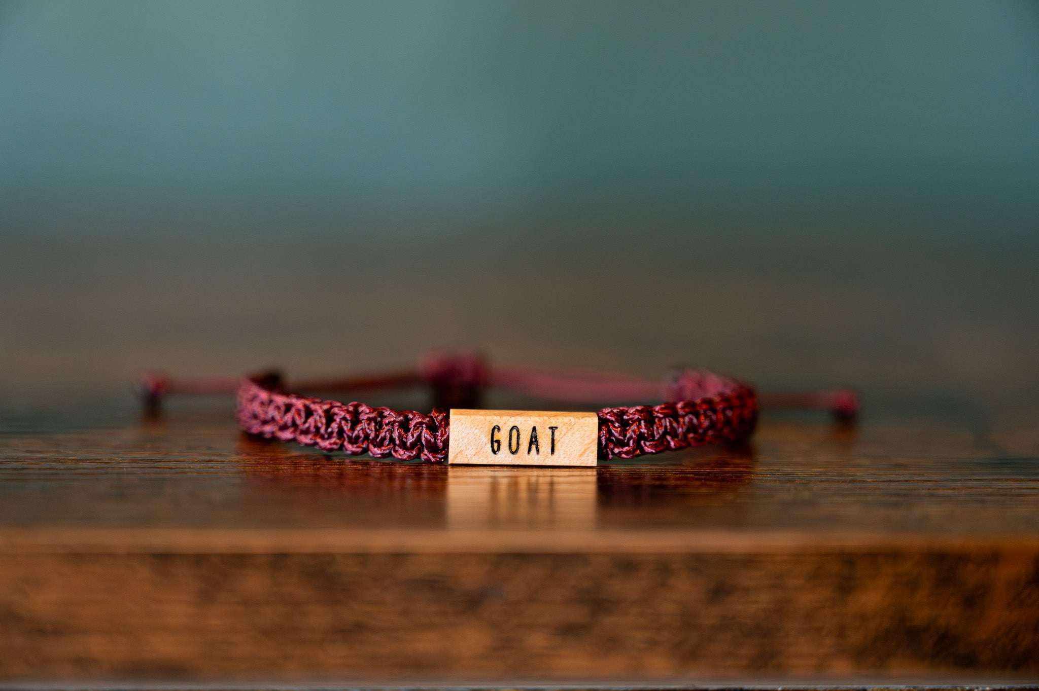 G.O.A.T. (Greatest of All Time) Wood & Macramé Bracelet