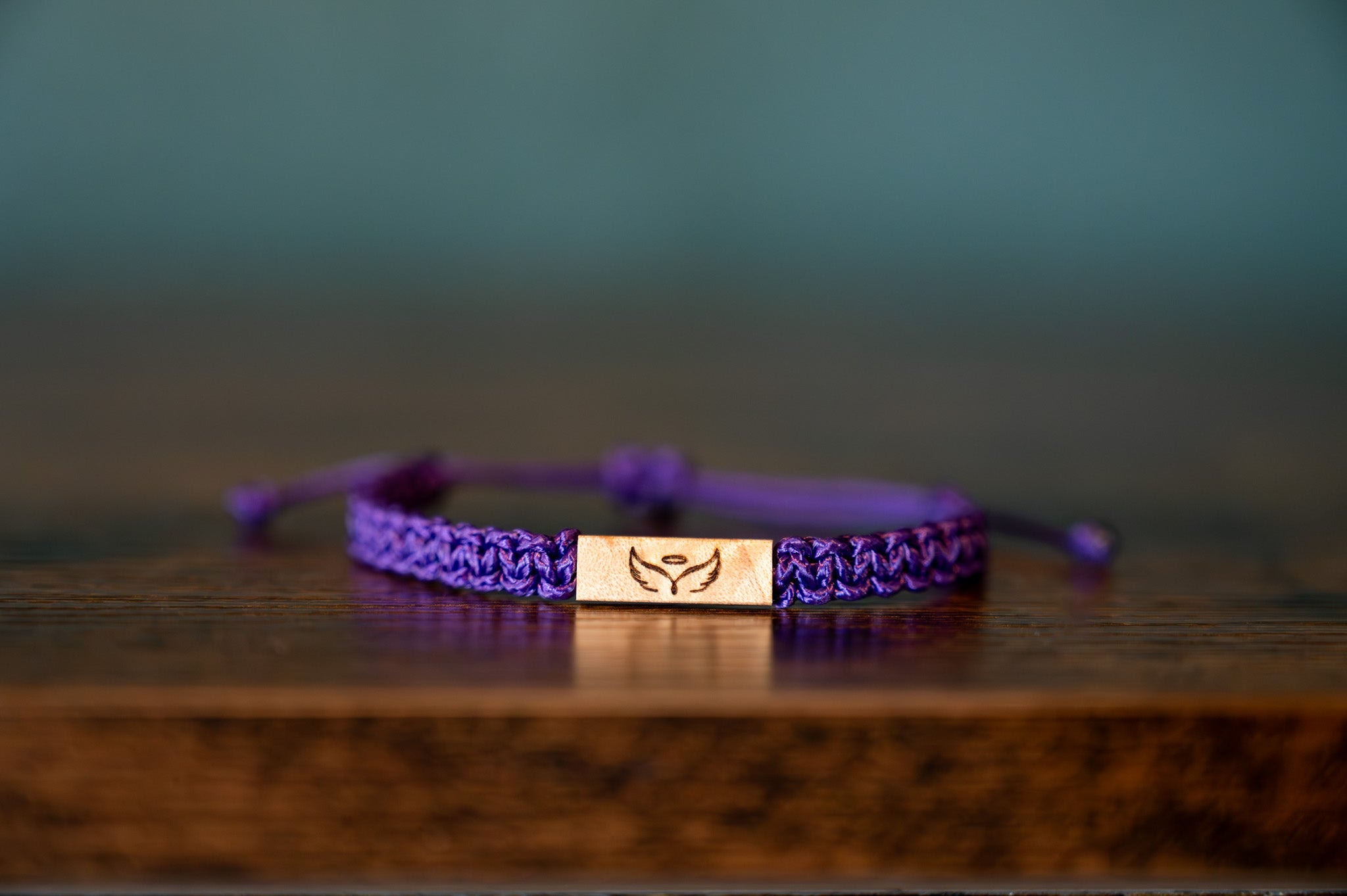 Guardian Angel Wood & Macramé Bracelet