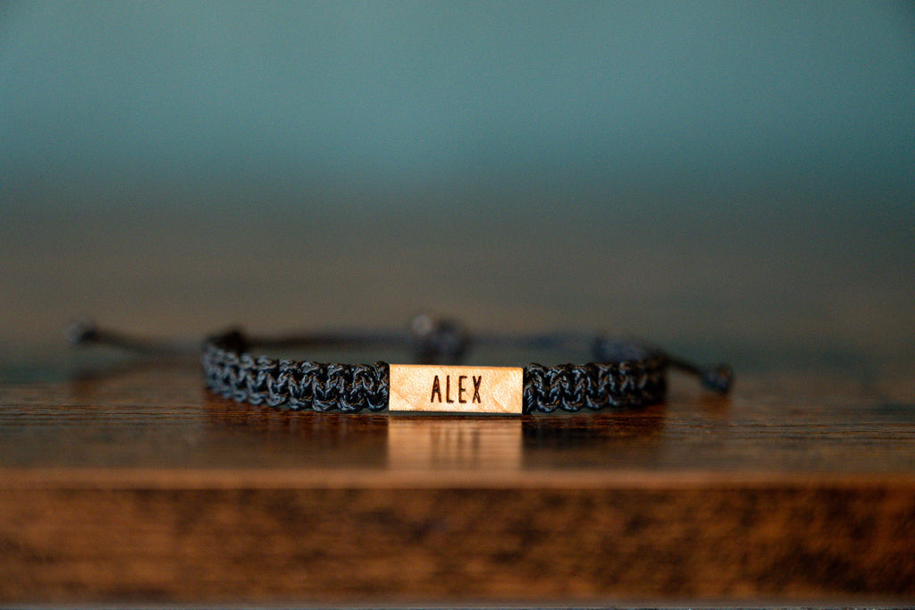 Remembrance Wood & Macramé Bracelet