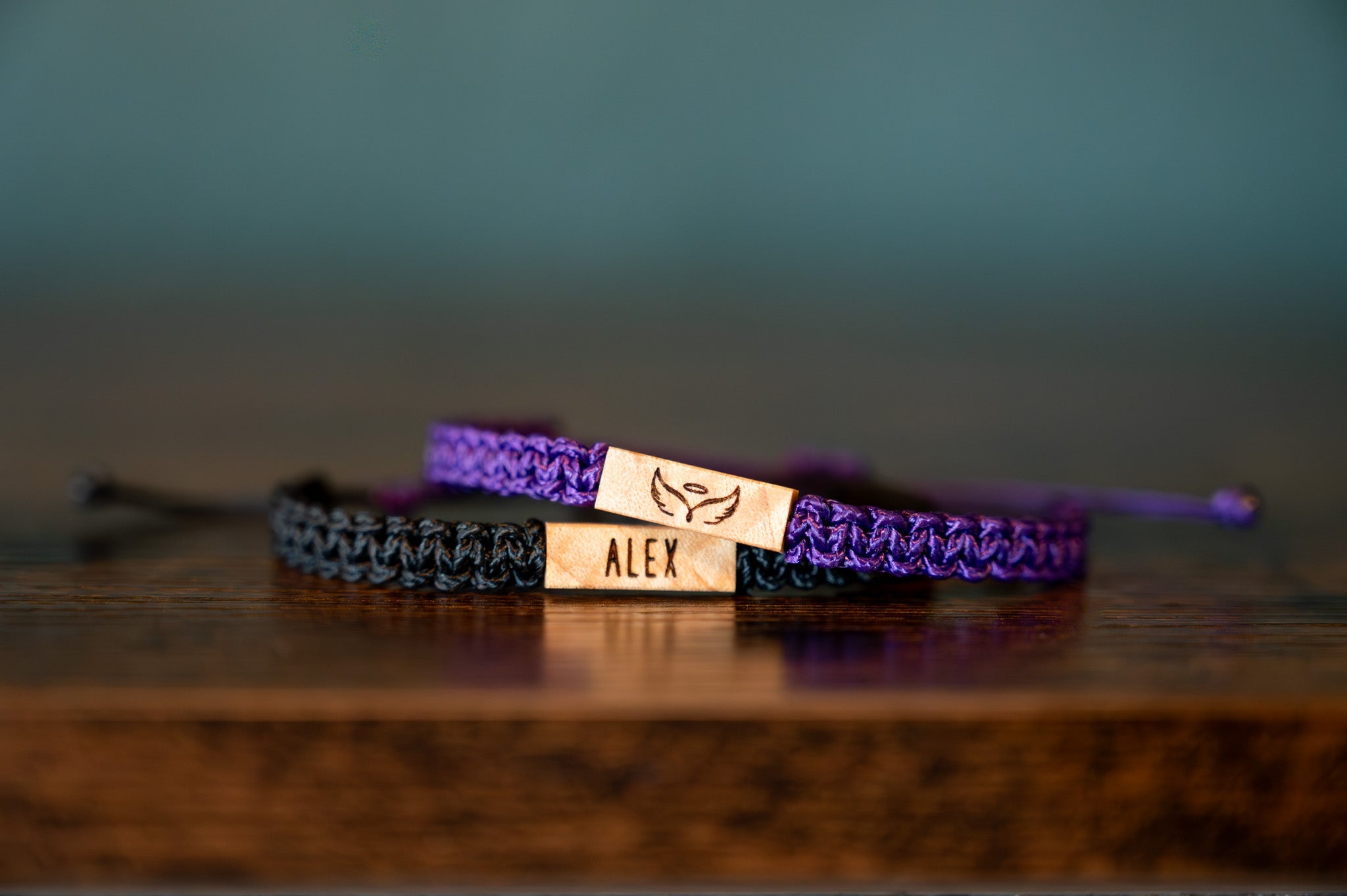 Guardian Angel Wood & Macramé Bracelet