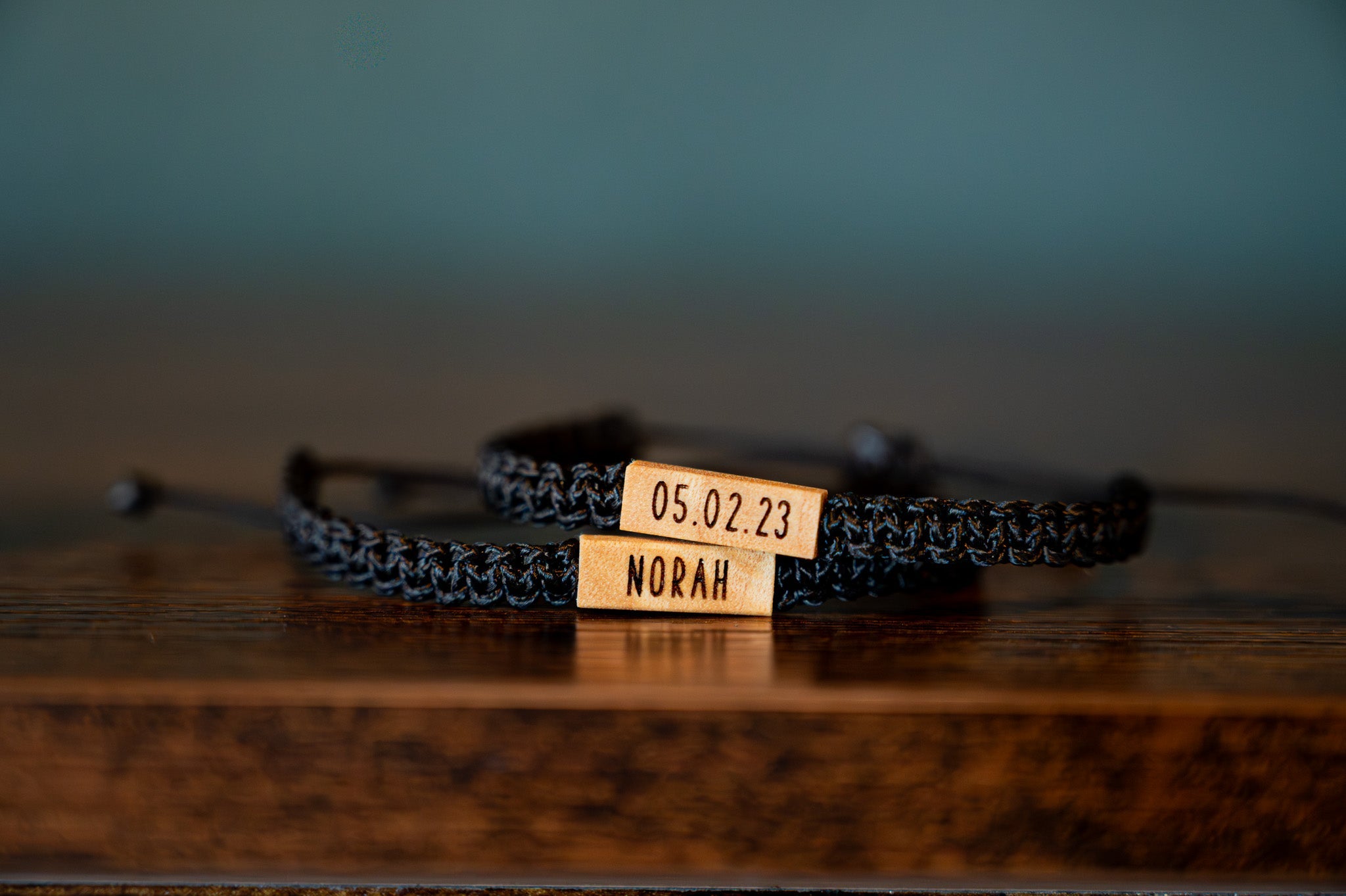 Personalizable Maple Wood & Macramé Bracelet