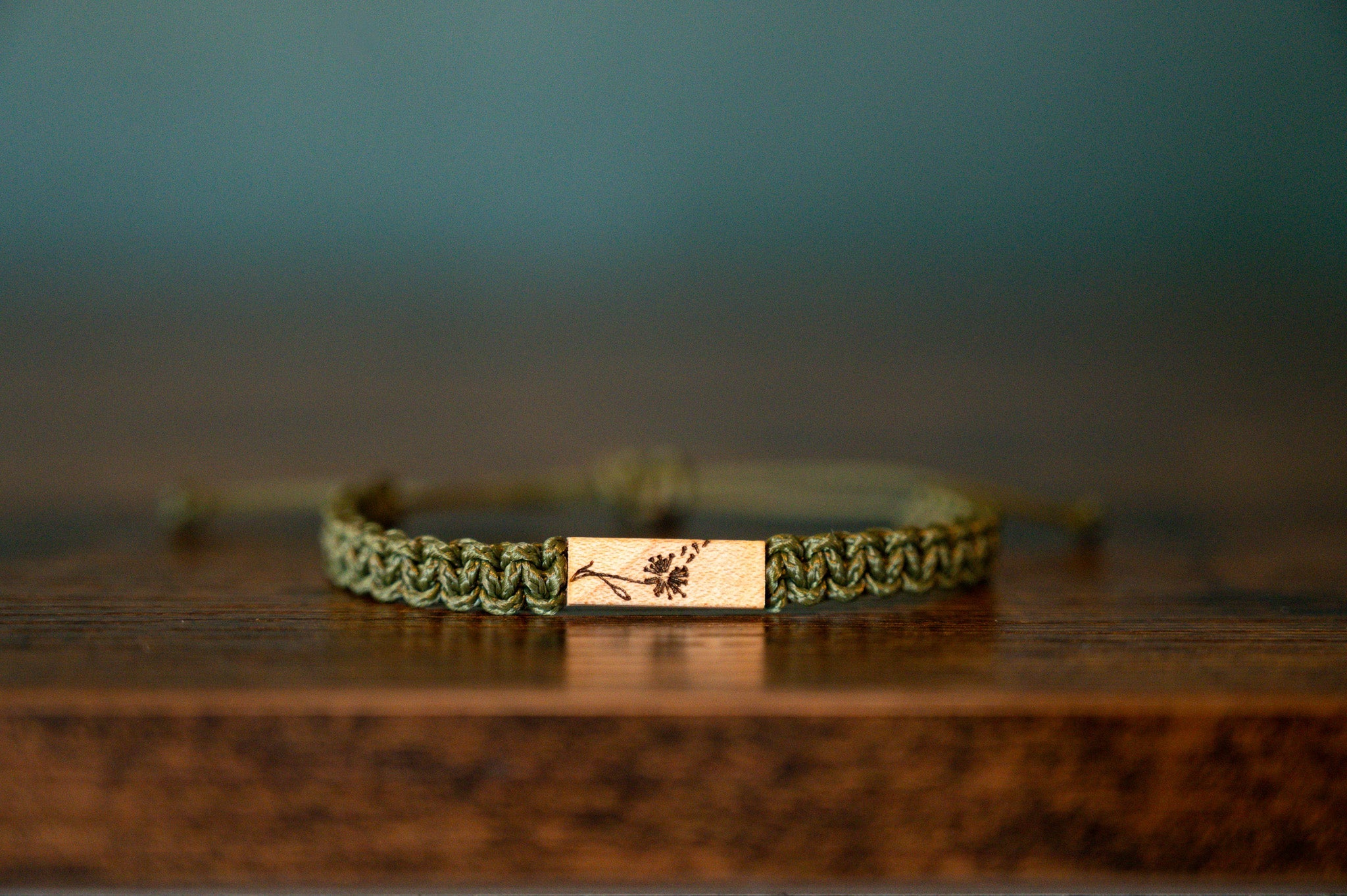 Dandelion Maple & Macramé Bracelet