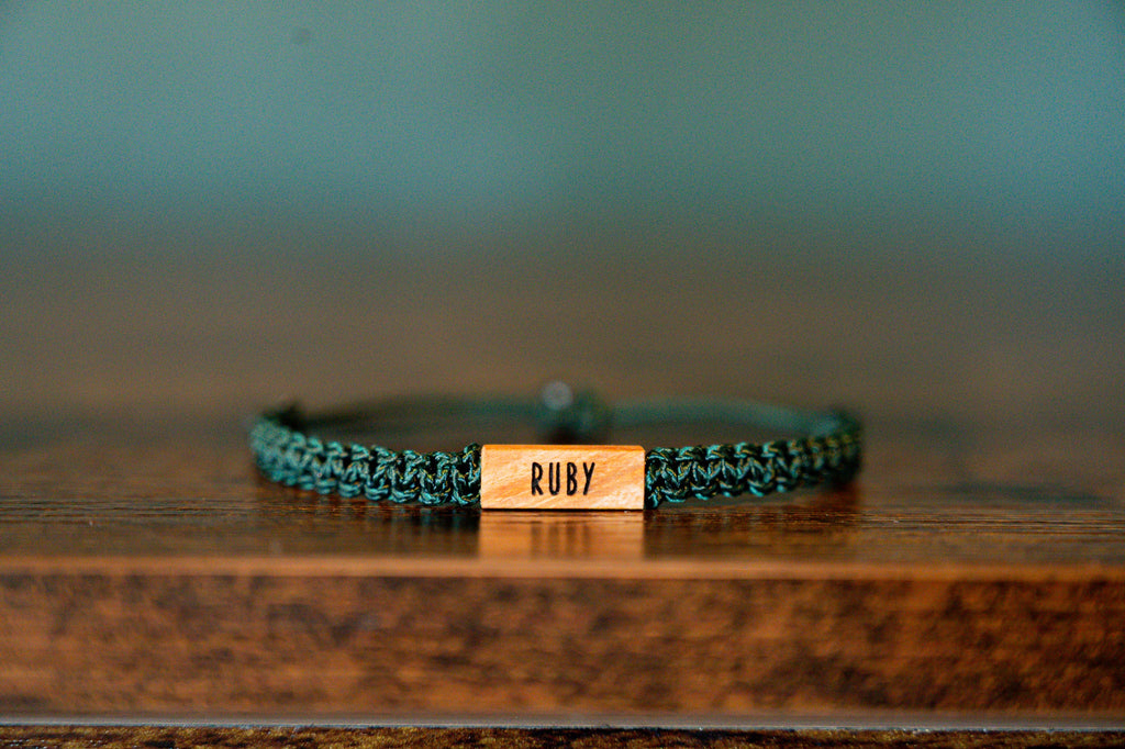 Pet Paw Print Wood & Macramé Bracelet