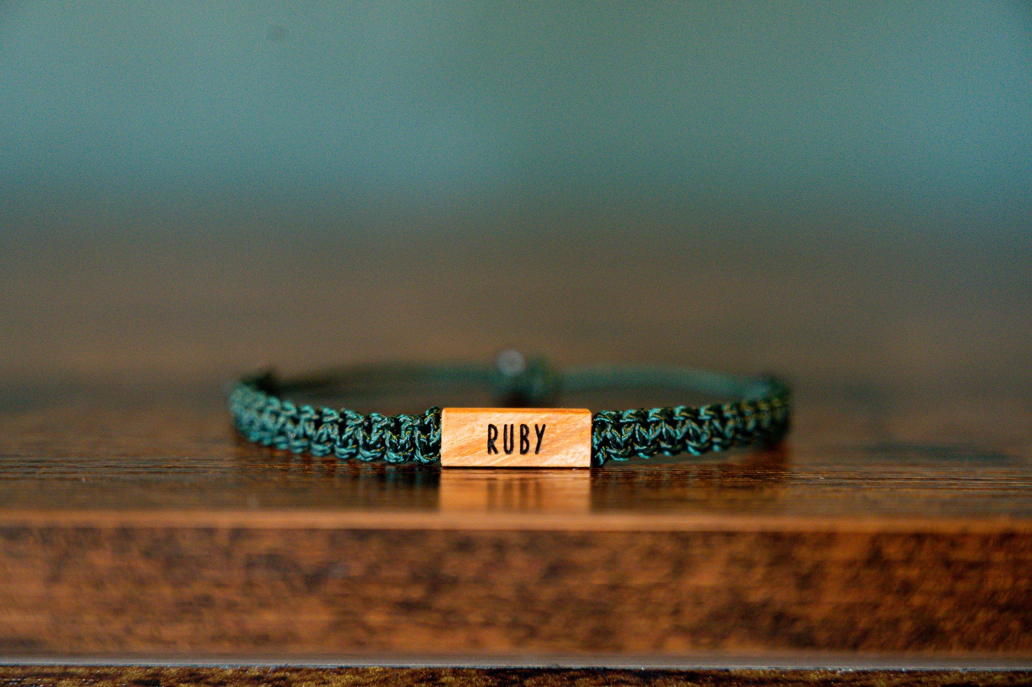 Pet Paw Print Wood & Macramé Bracelet