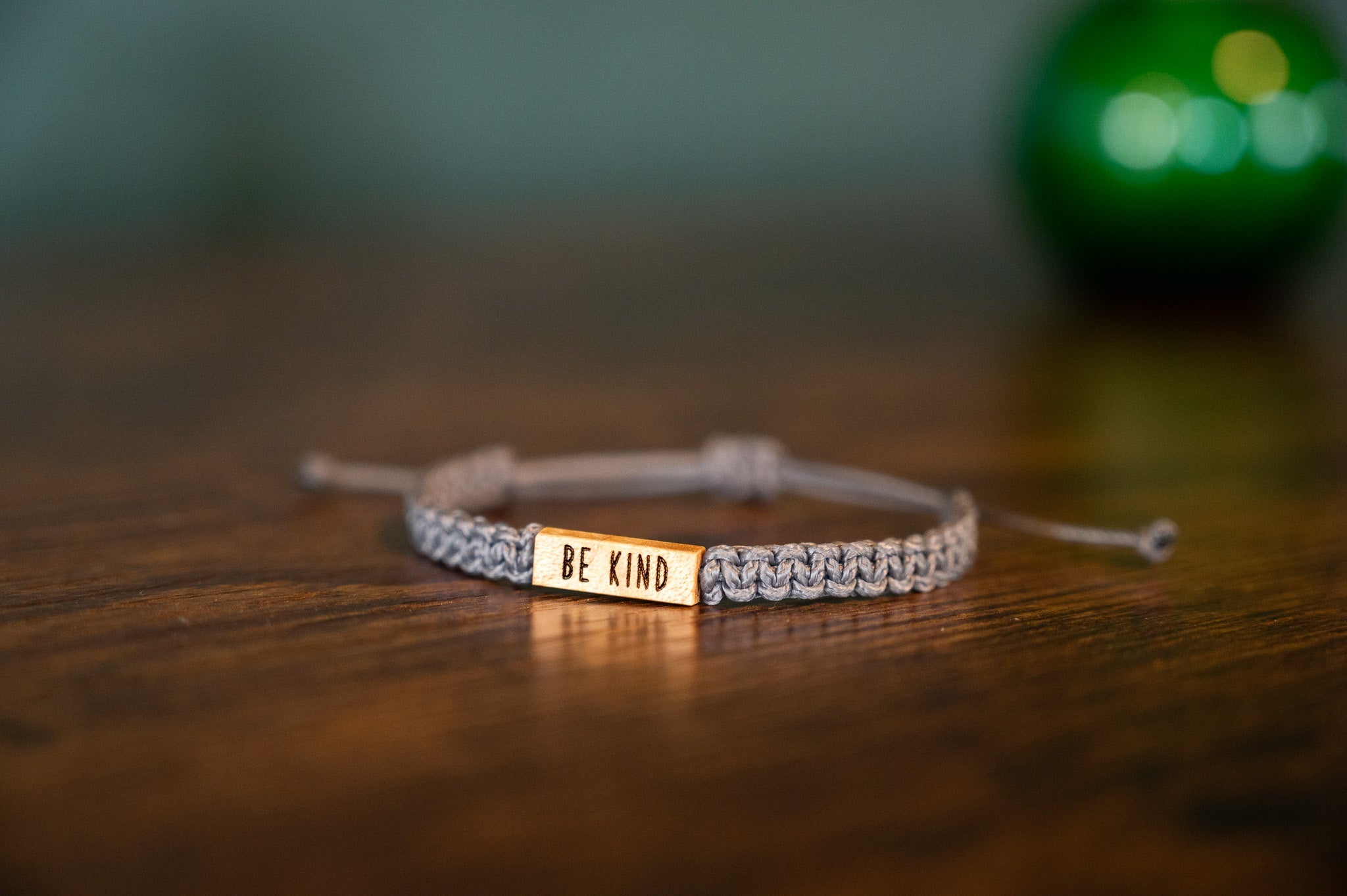 BE KIND Wood & Macramé Bracelet