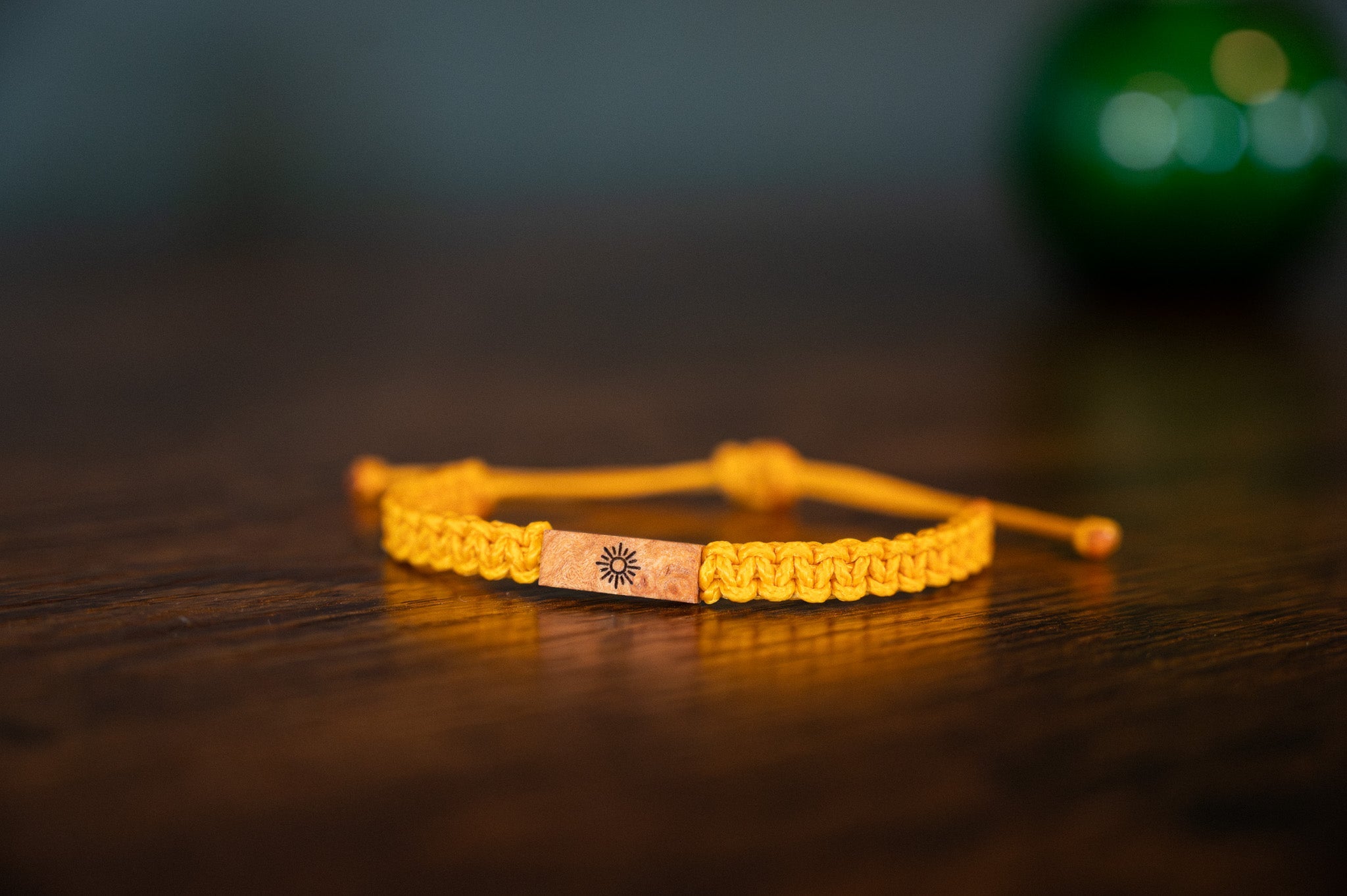 Sun Wood & Macramé Bracelet