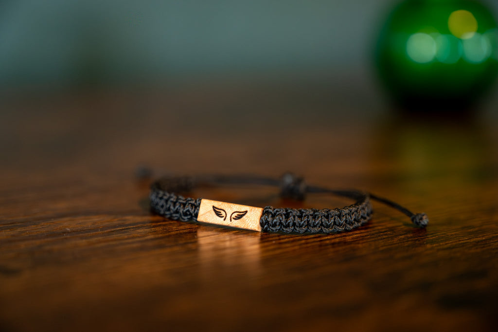 Remembrance Wood & Macramé Bracelet