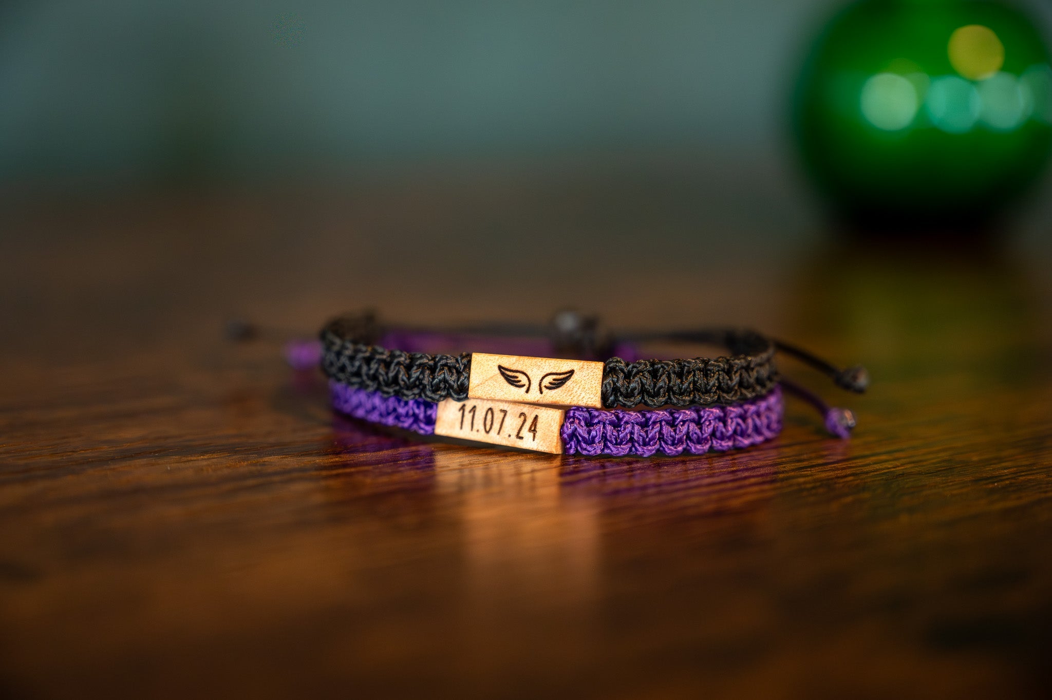 Remembrance Wood & Macramé Bracelet