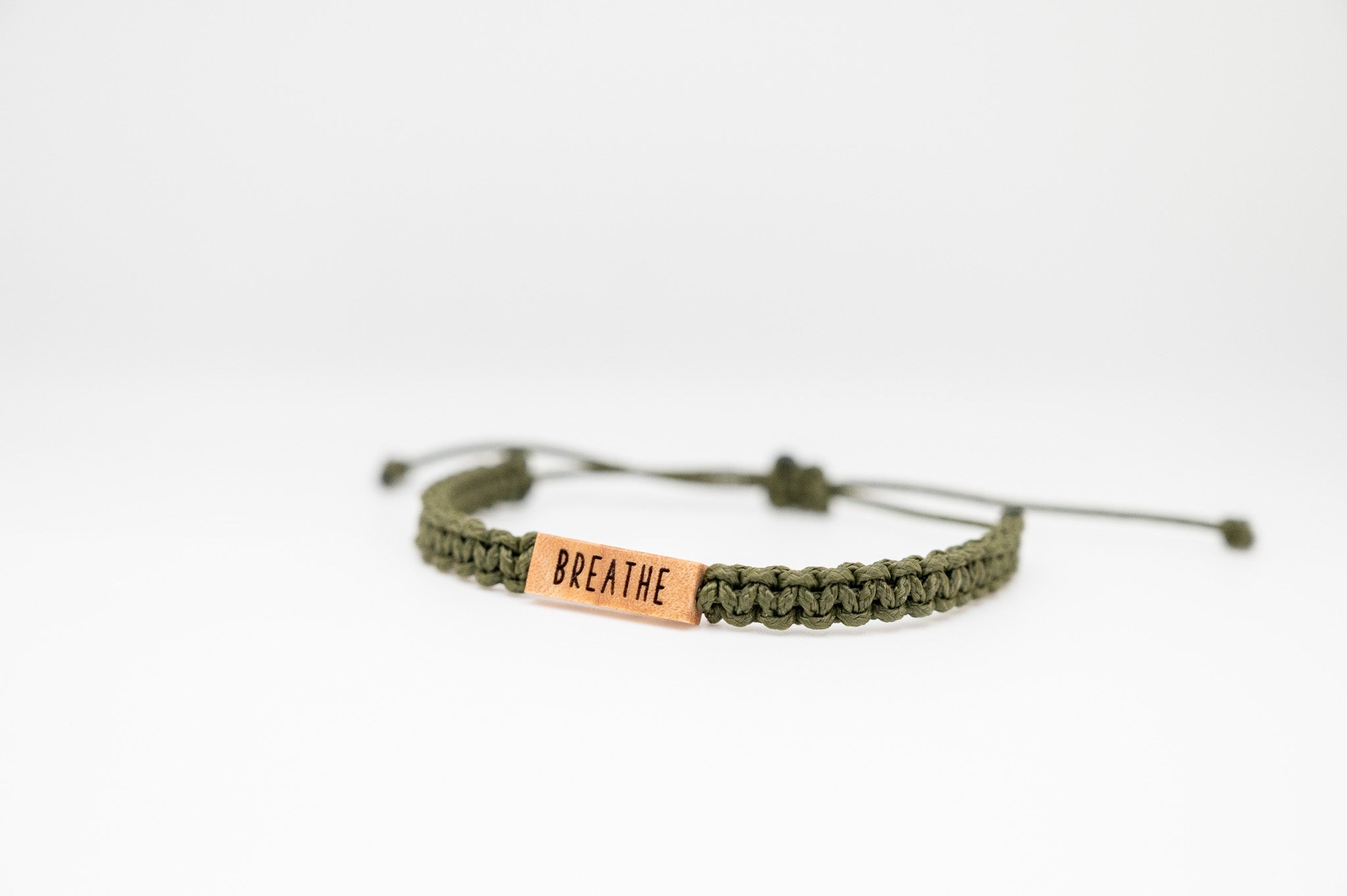 BREATHE Wood & Macramé Bracelet