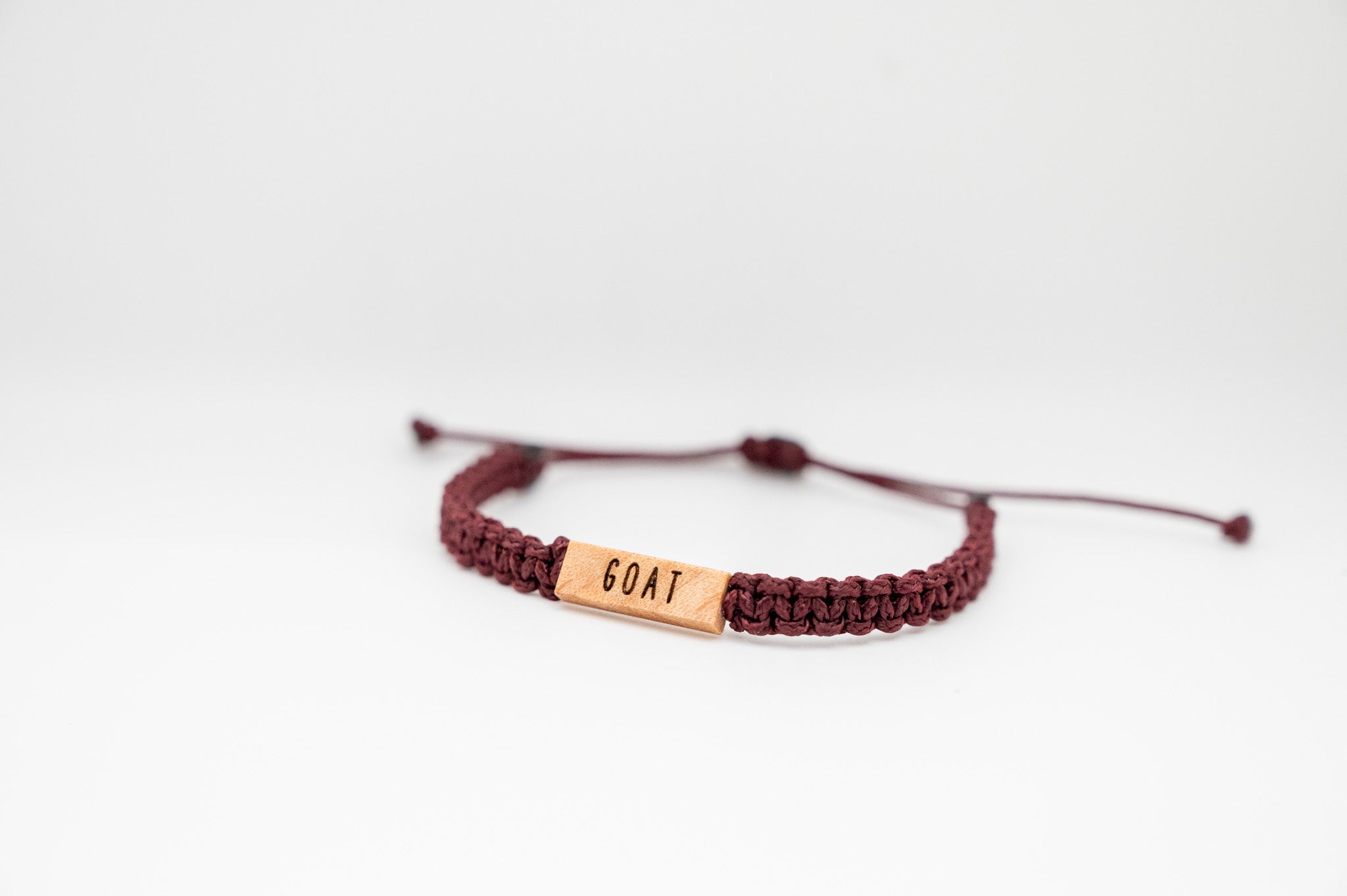 G.O.A.T. (Greatest of All Time) Wood & Macramé Bracelet