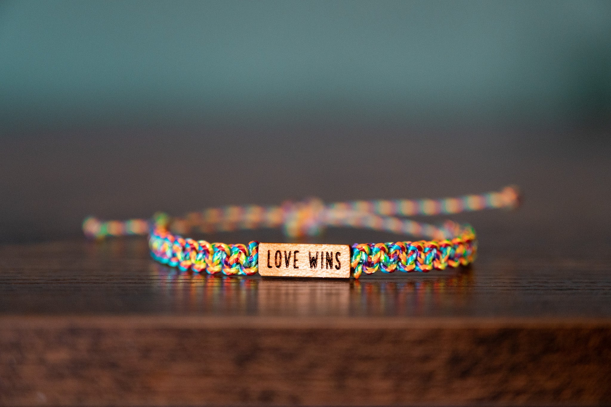 Pride Personalizable Wood & Macramé Bracelet