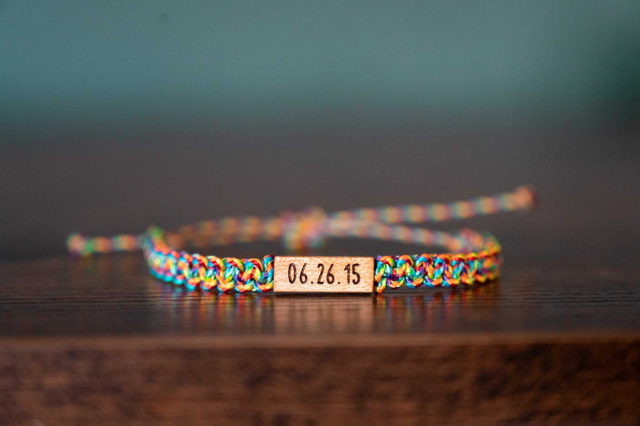 Pride Personalizable Wood & Macramé Bracelet