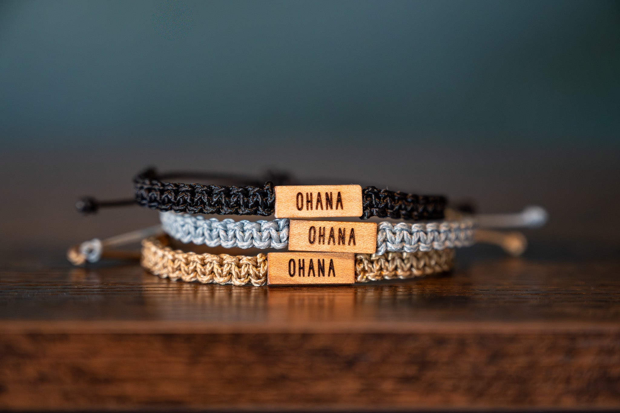 Ohana Wood & Macramé Bracelet