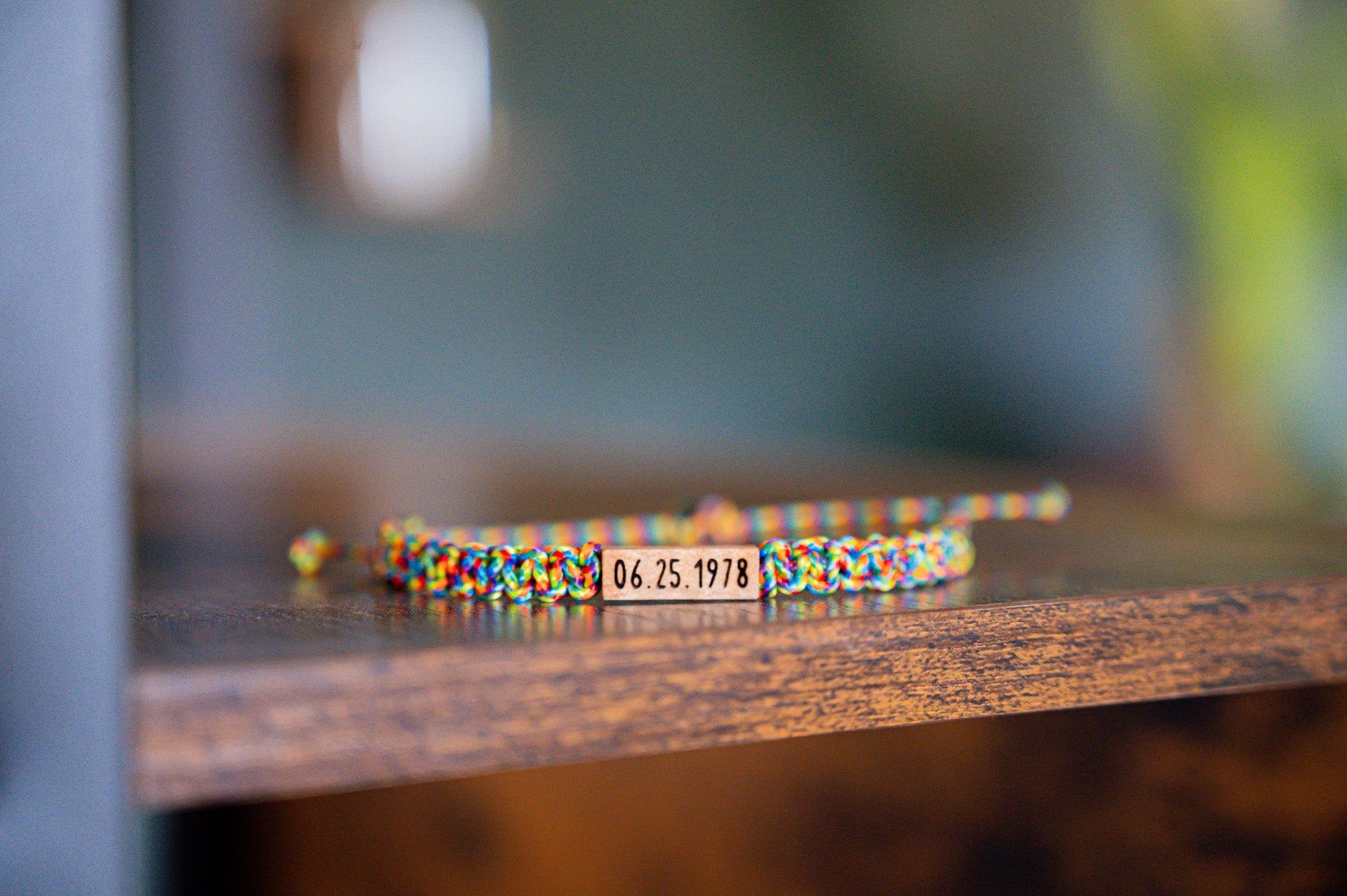 Pride Personalizable Wood & Macramé Bracelet