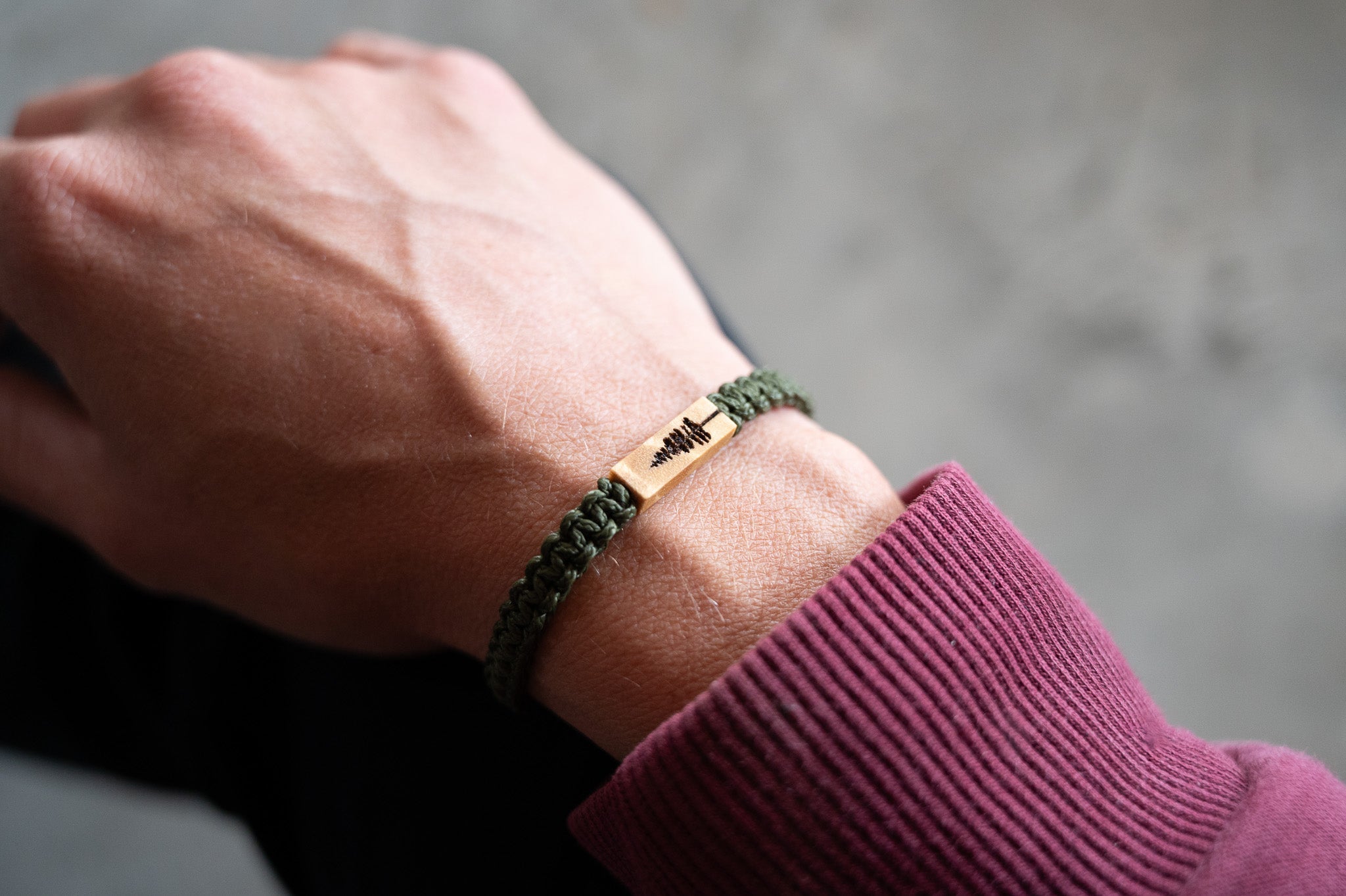 Pine Tree Maple & Macramé Bracelet