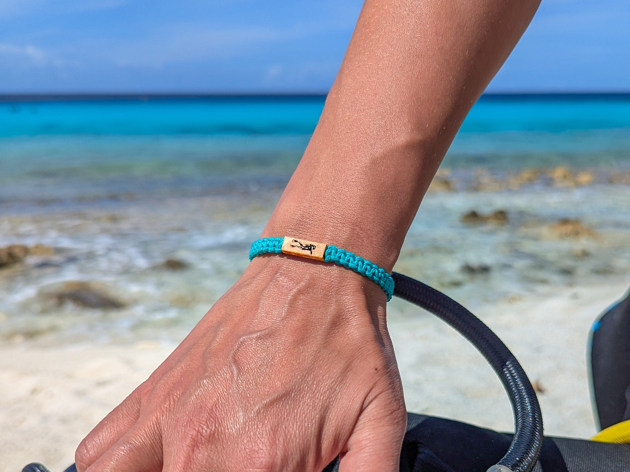 Scuba Diver Wood & Macramé Bracelet